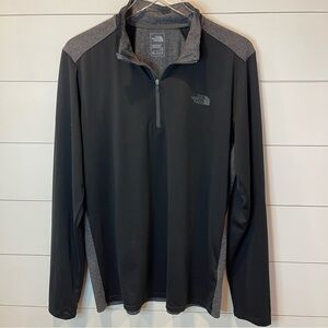 The North Face Black & Gray Quarter-Zip Pullover Mens Size Large